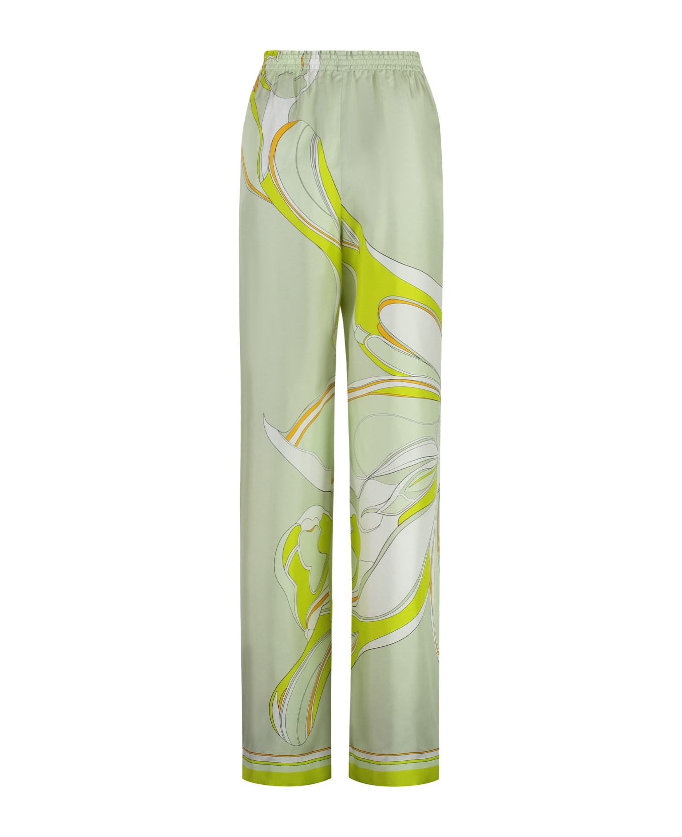Tory Burch Printed Silk Pants - green