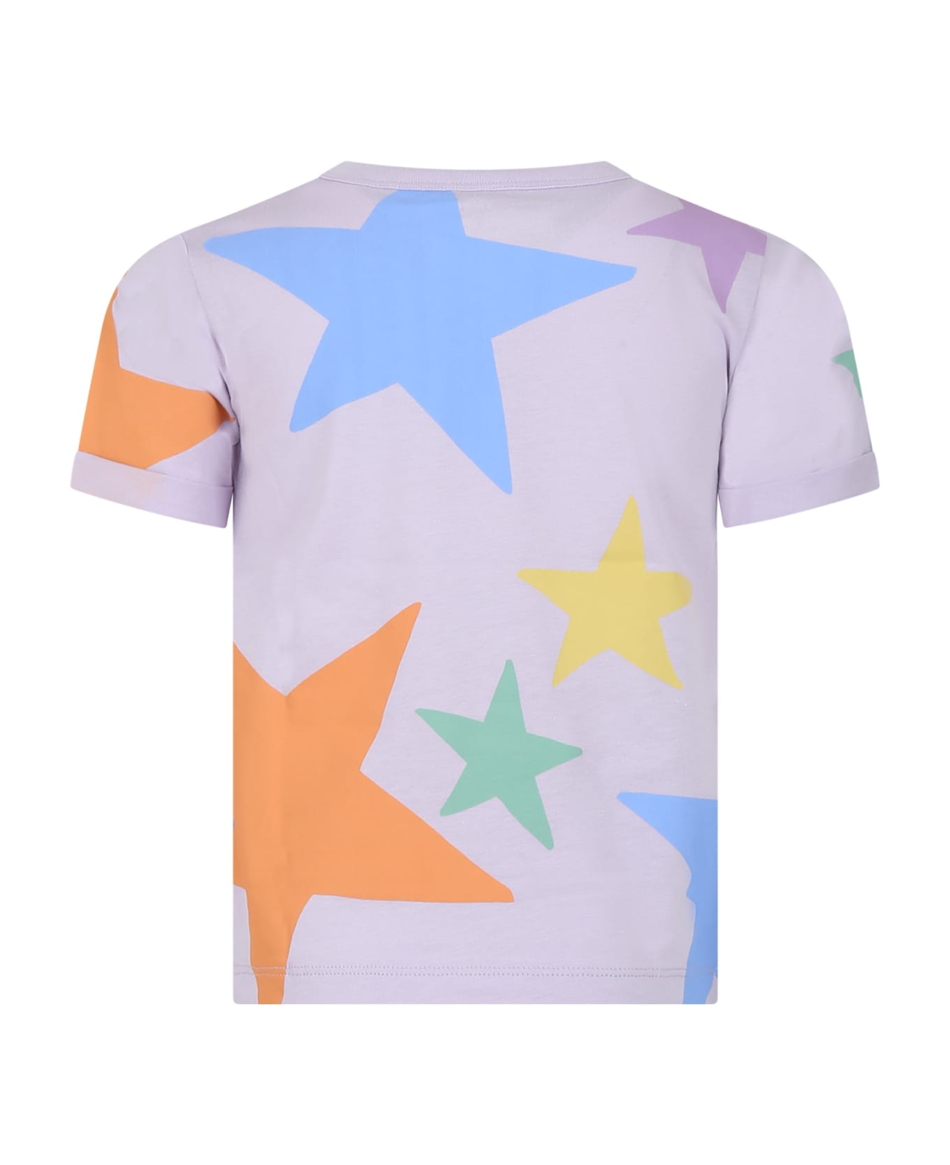 Stella McCartney Kids Purple T-shirt For Girl With Stars And Logo - Violet