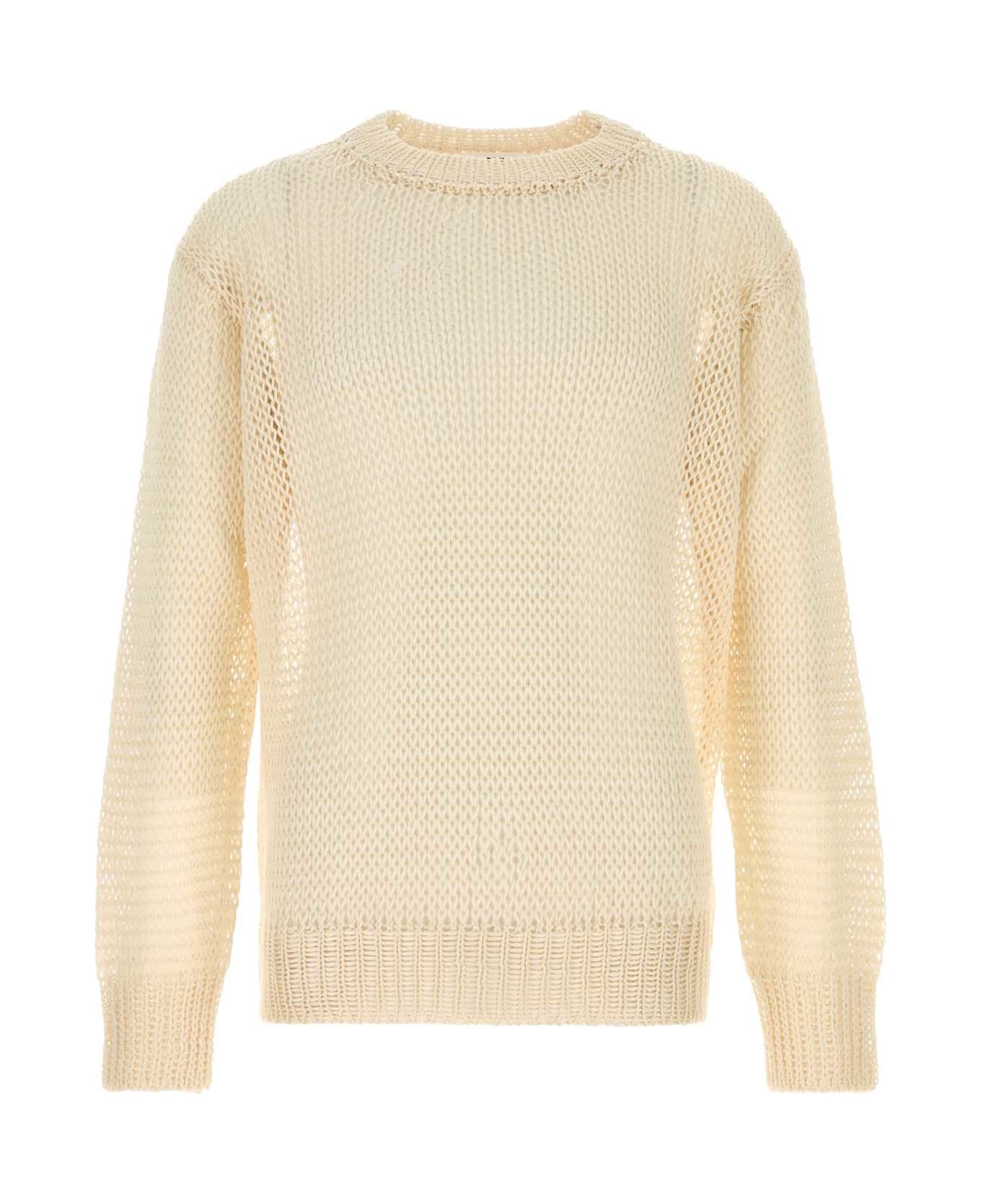 Jil Sander Cream Crochet Sweater - 105