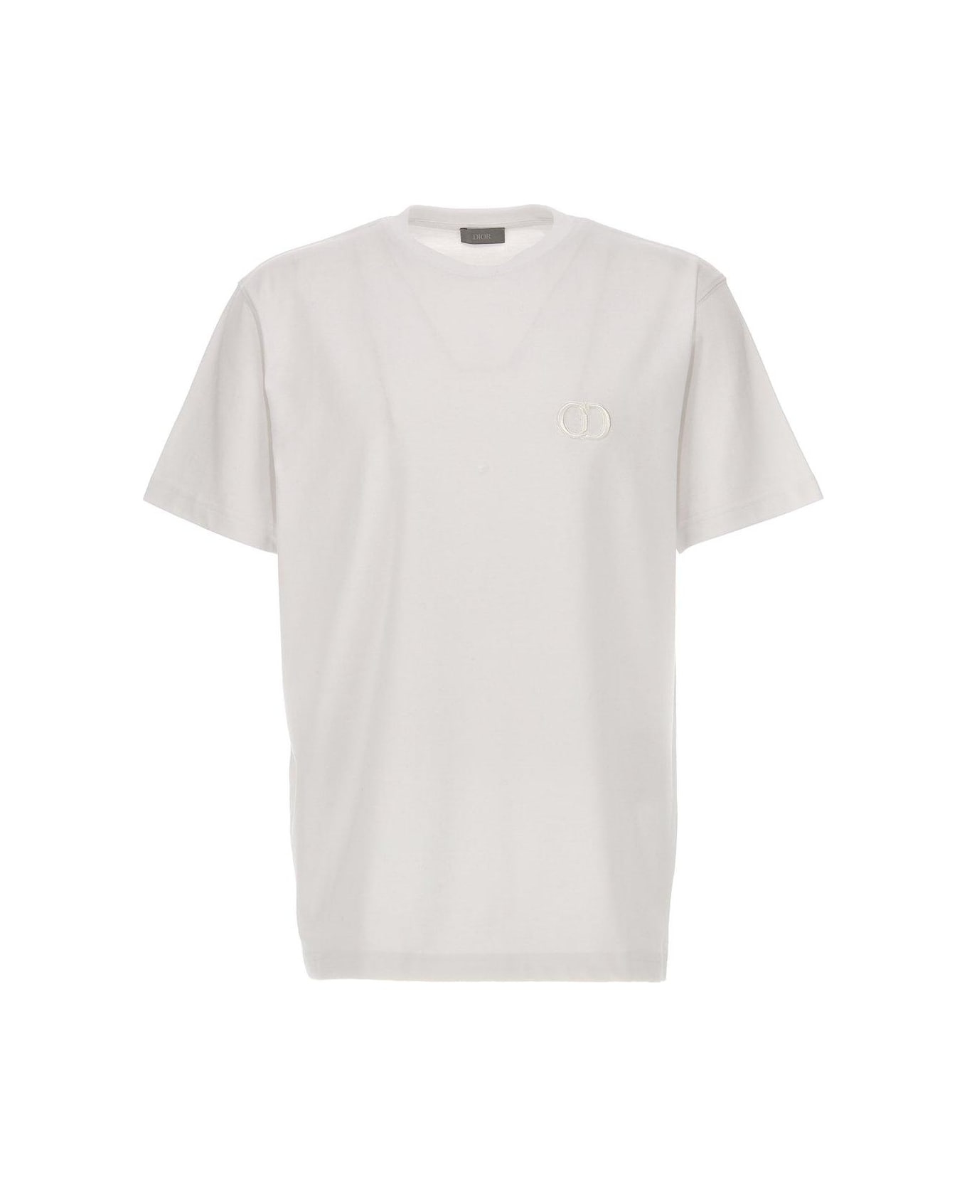 Dior Cd Embroidered Crewneck T-shirt - Whim White