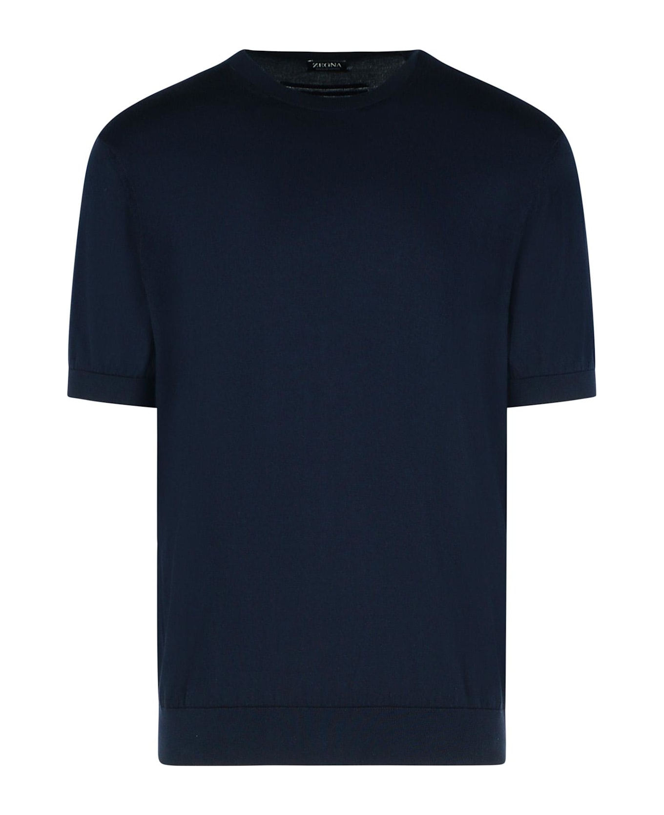 Zegna Blue Cotton T-shirt - Blue