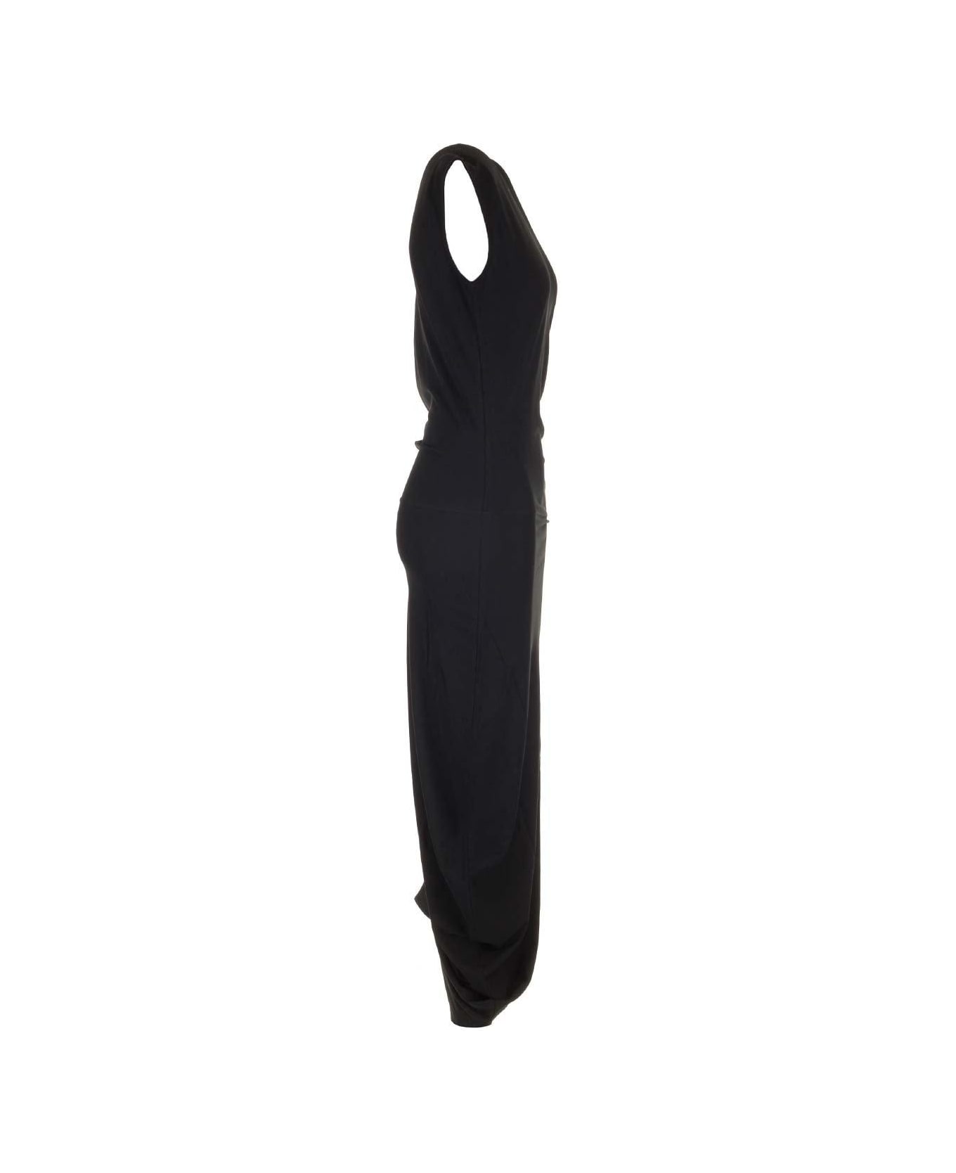 Lemaire Draped Crepe Sleeveless Maxi Dress - Black