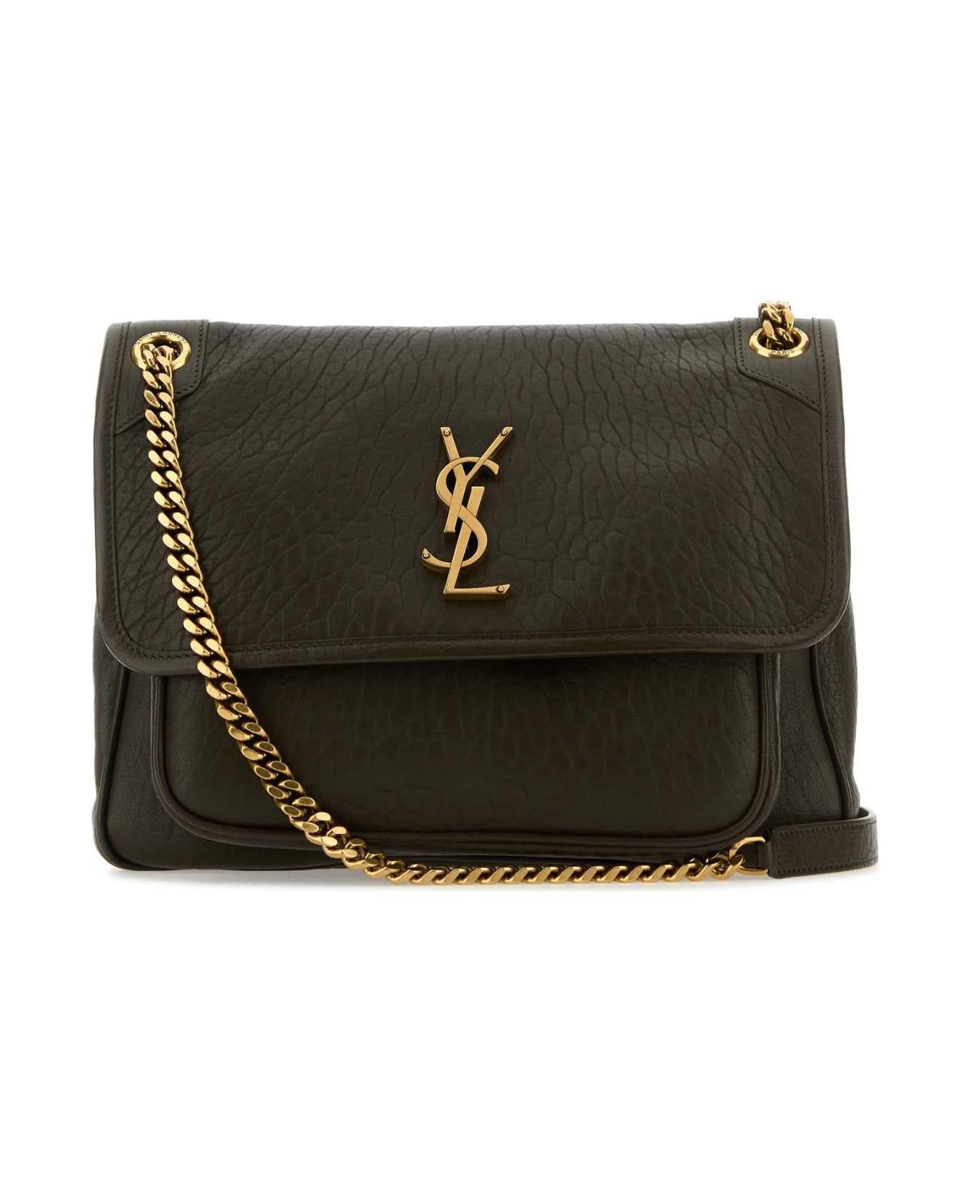 Saint Laurent Dark Green Leather Medium Niki Shoulder Bag - LIGHTMUSK