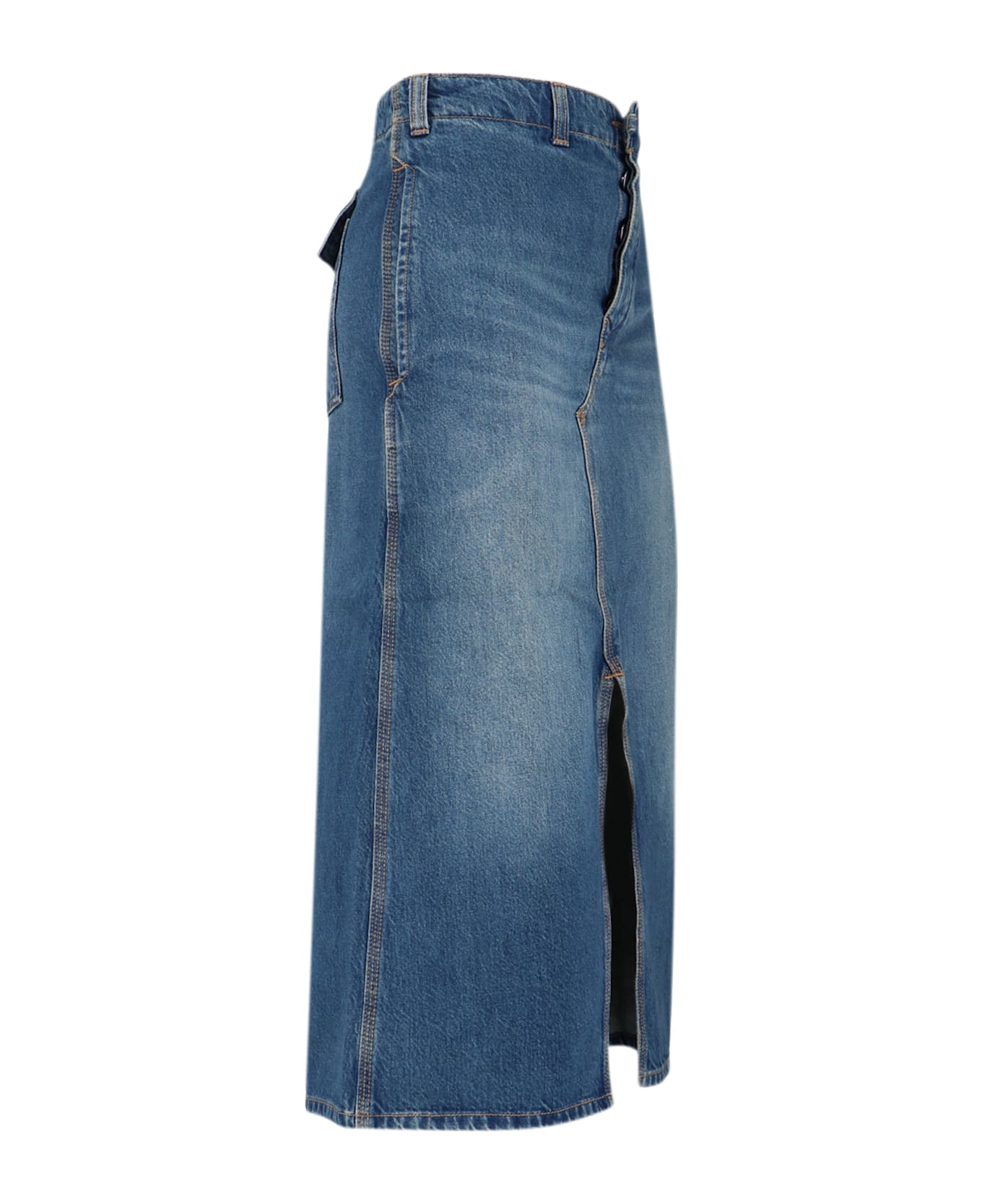 Victoria Beckham Denim Midi Skirt - Blue