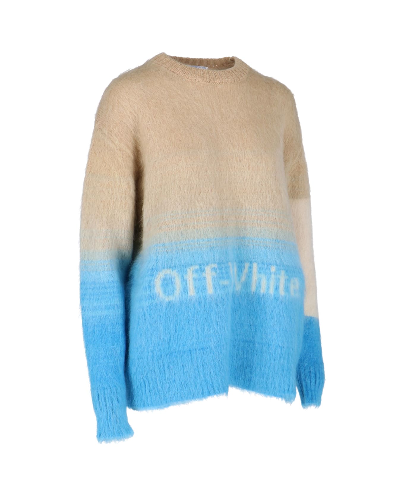 Off-White Multicolor Mohair Blend Sweater - Beige