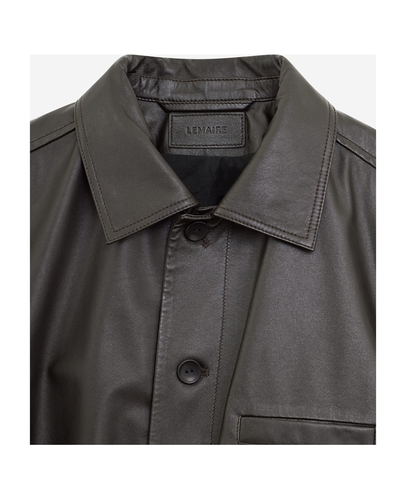 Lemaire Soft Leather Blouson Blouse - black