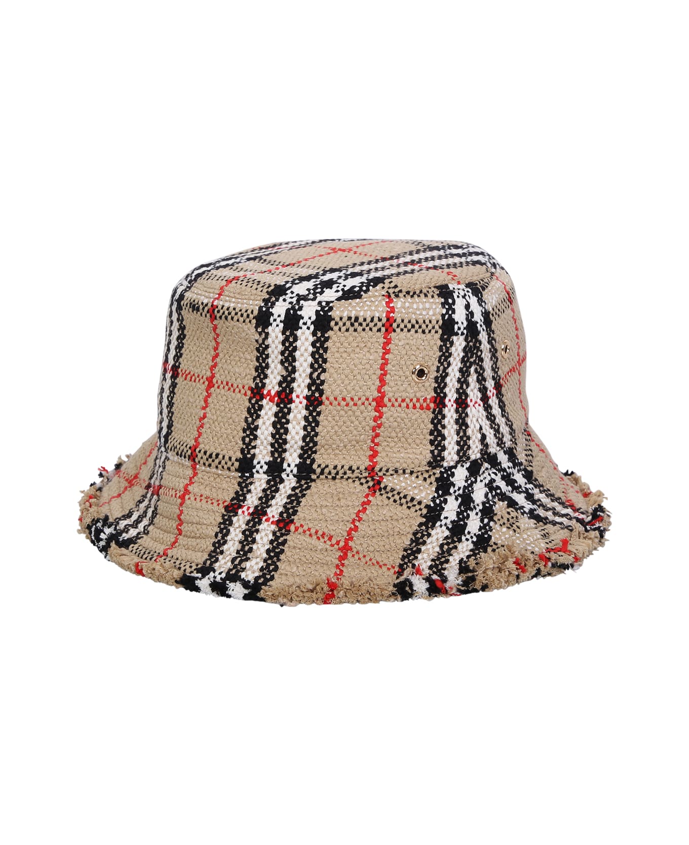 Burberry Check Bouclé Bucket Hat - Beige