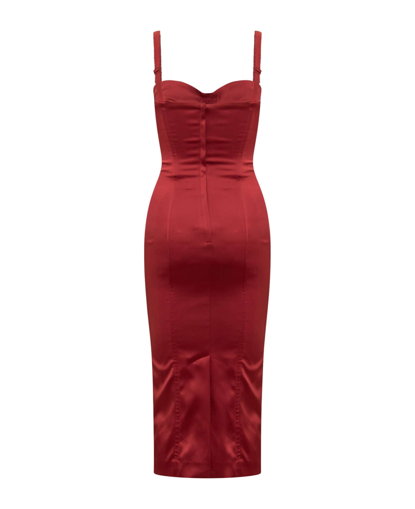 Dolce & Gabbana Bustier Midi Dress - Deep Red ワンピース＆ドレス