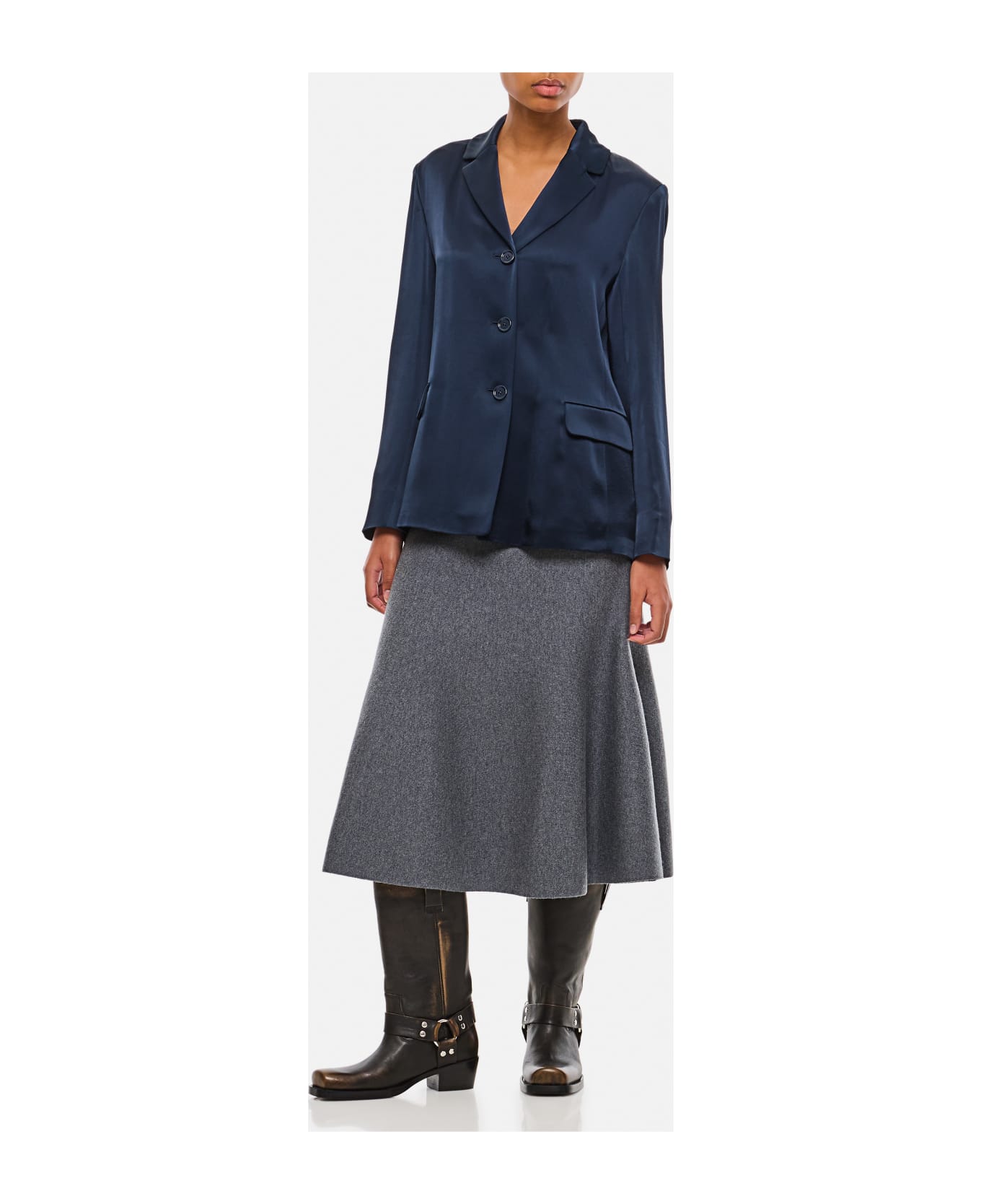 
S Max Mara Guido Satin Jacket - Blue
