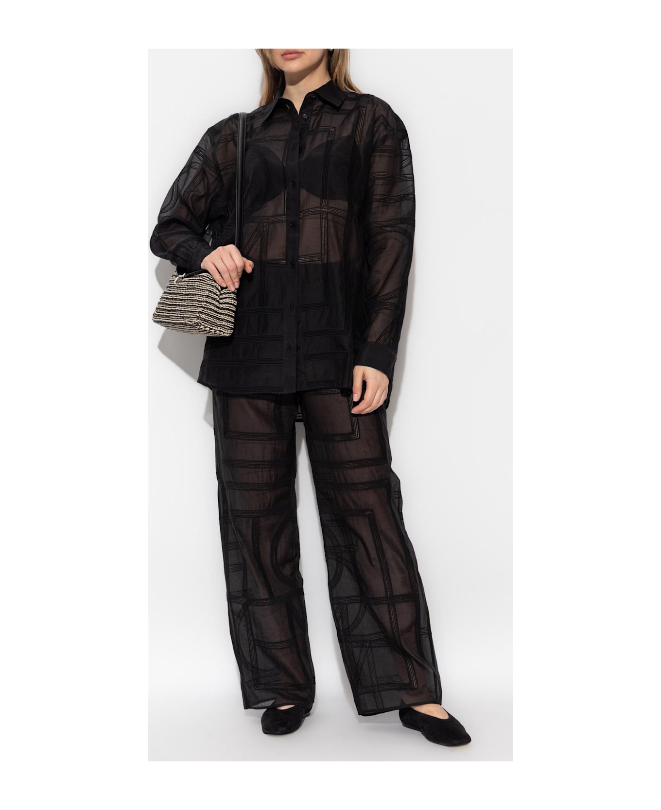 Totême Toteme Pants With Logo - Black