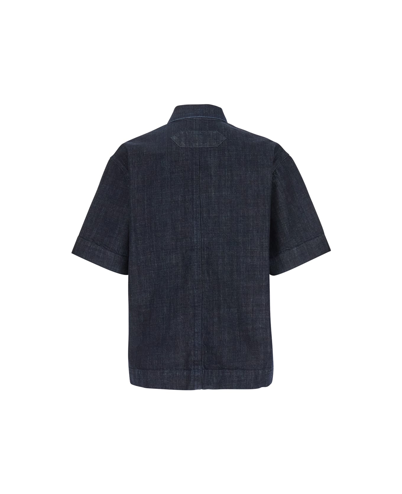 Jacquemus 
de Nîmes
 Blue Shirt With Embroidered Logo On The Front In Cotton Man - Blu