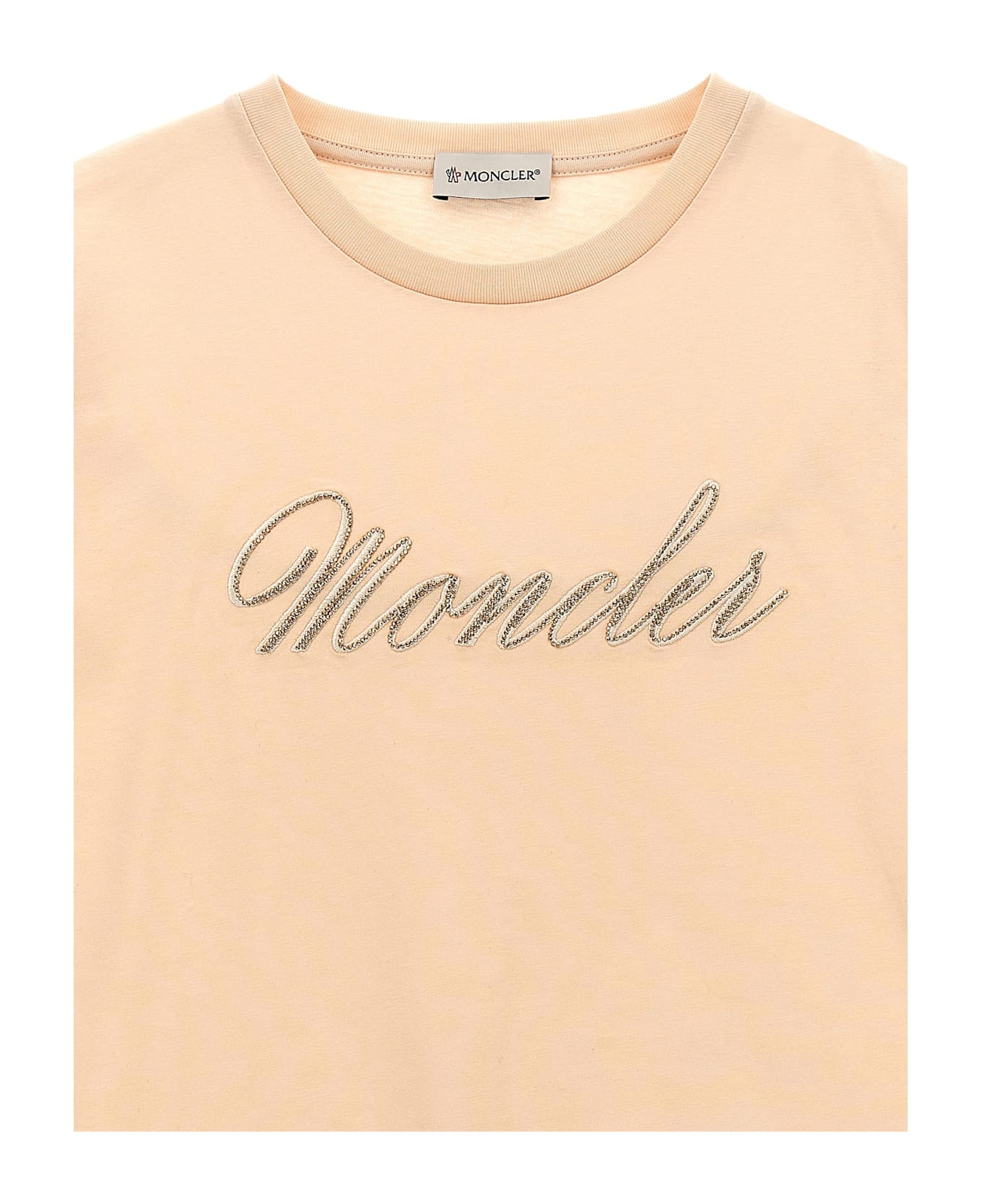 Moncler Logo Embroidery T-shirt - Pink
