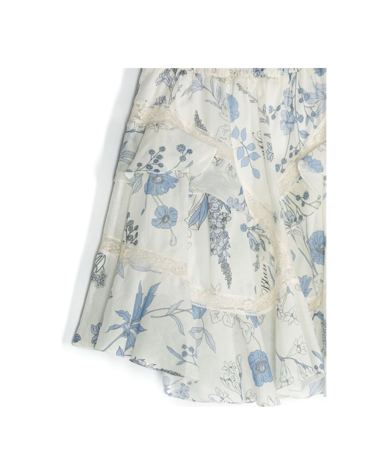 Miss Blumarine Floral Skirt - White