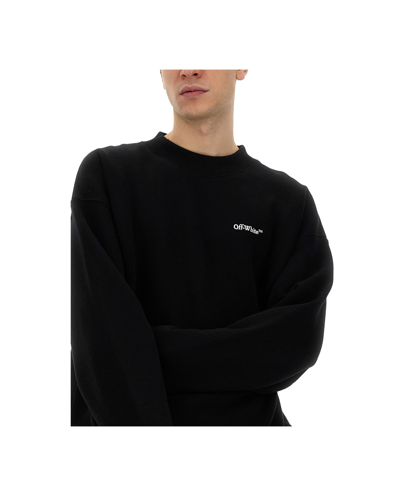 Off-White Sweatshirt With Logo - BLACK