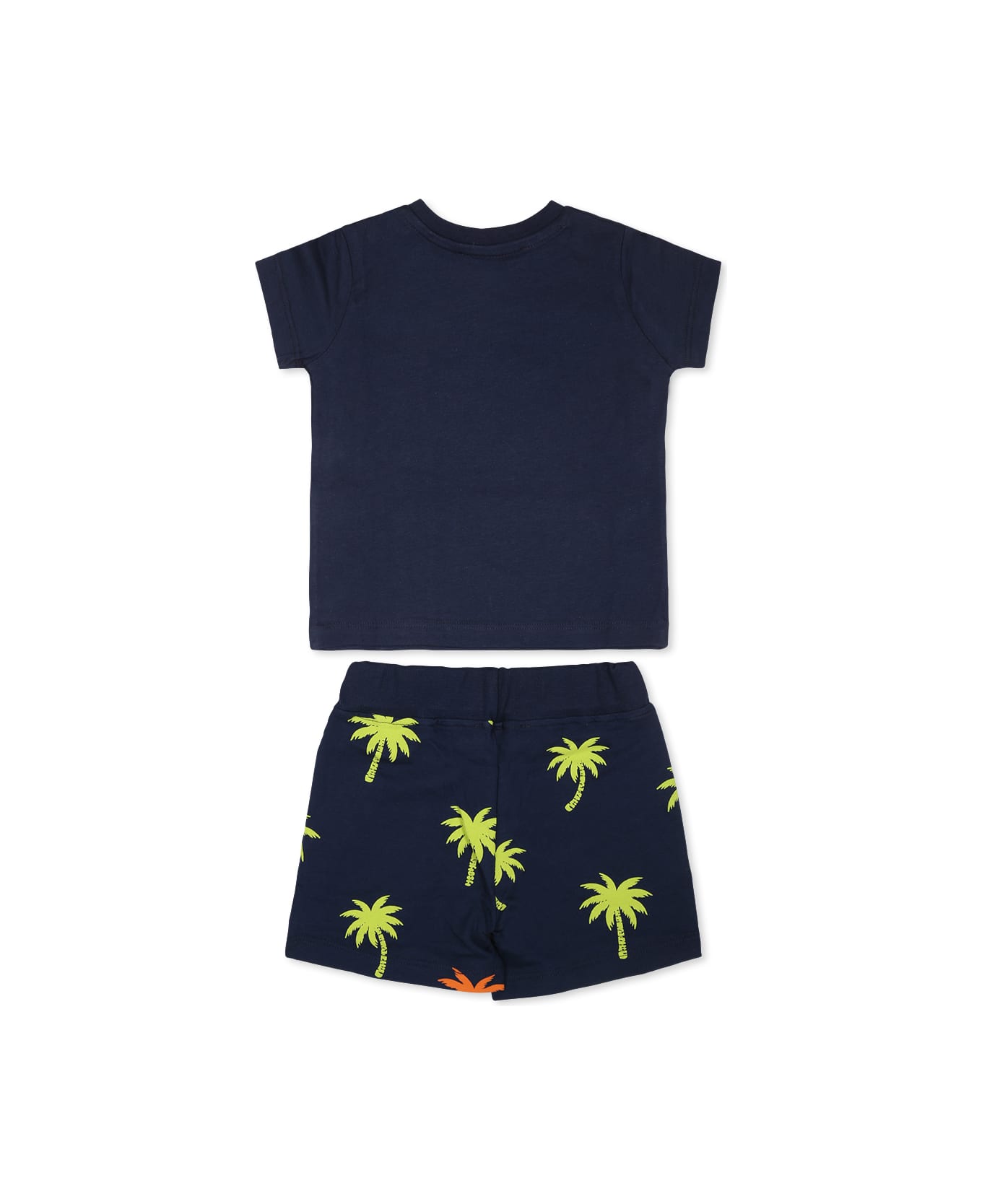 MSGM Multicolor Suit For Baby Boy With Logo And Palm Tree - White ボディスーツ＆セットアップ