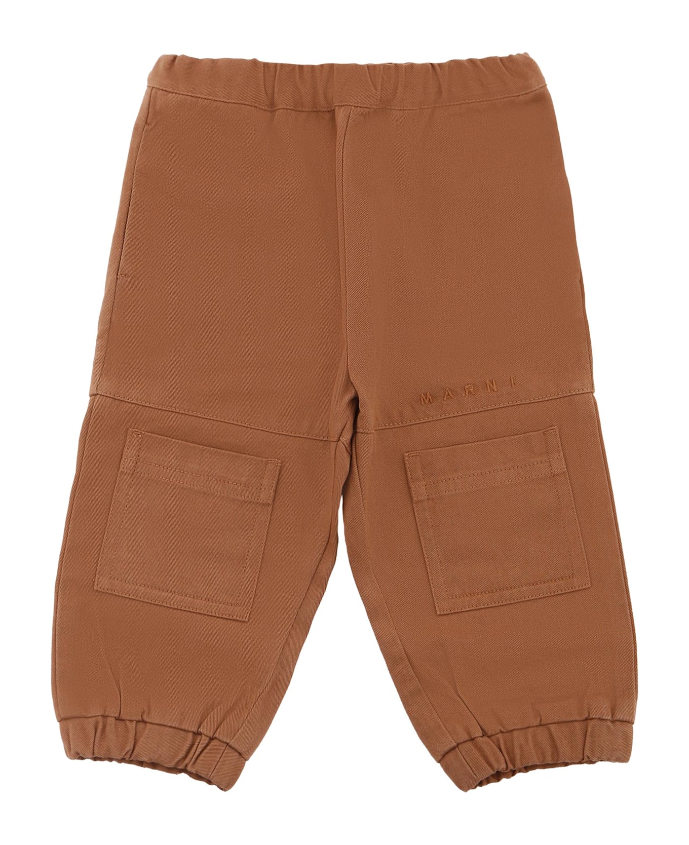 Marni Brown Trousers For Baby Boy With Logo - Brown