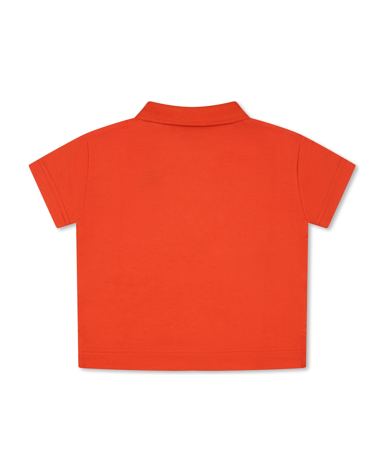 Burberry Orange Polo Shirt For Baby Boy With Equestrian Knight - Orange