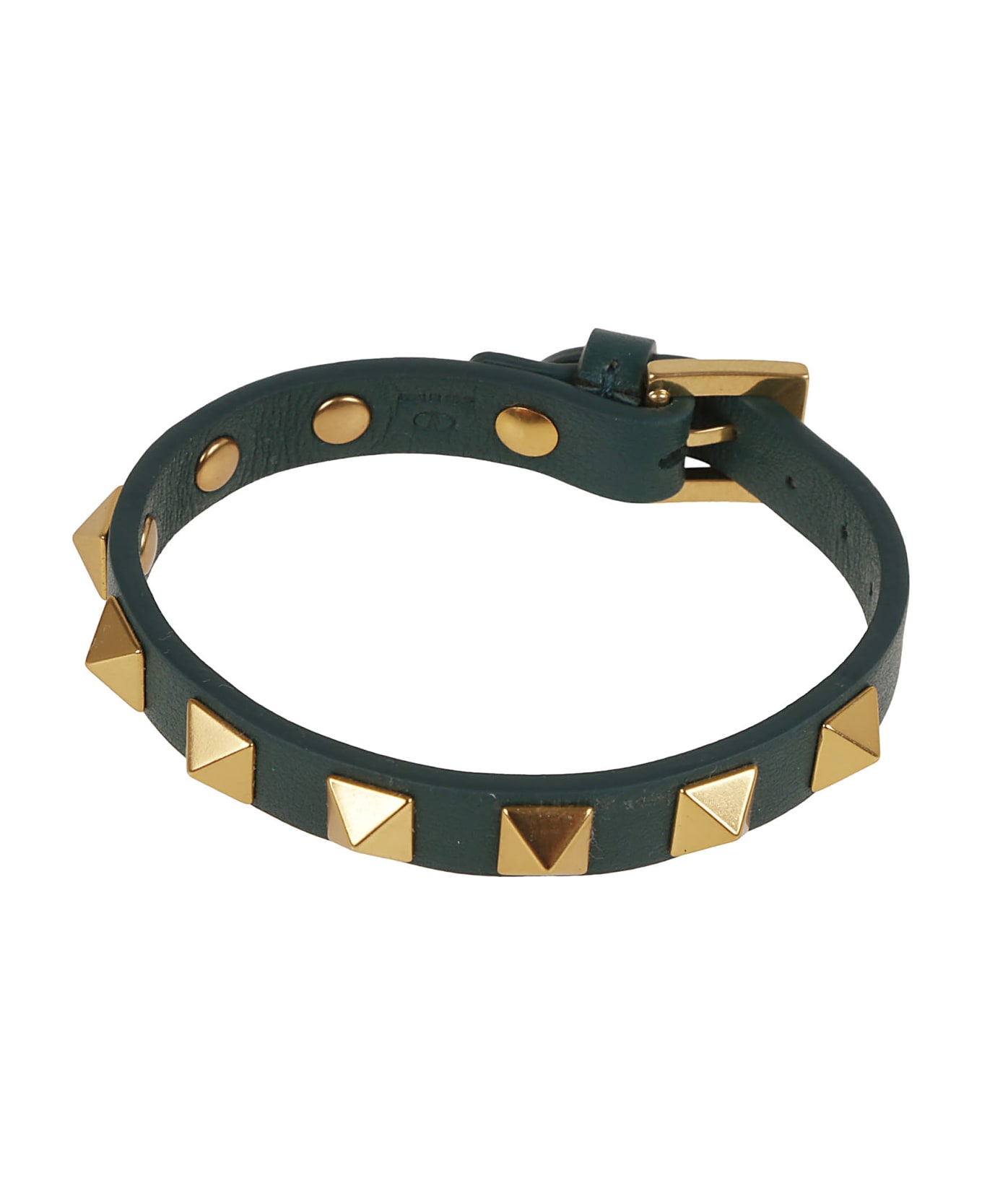 Valentino Garavani Leather Studded Bracelet (8x8mm) - Uvw Verde College