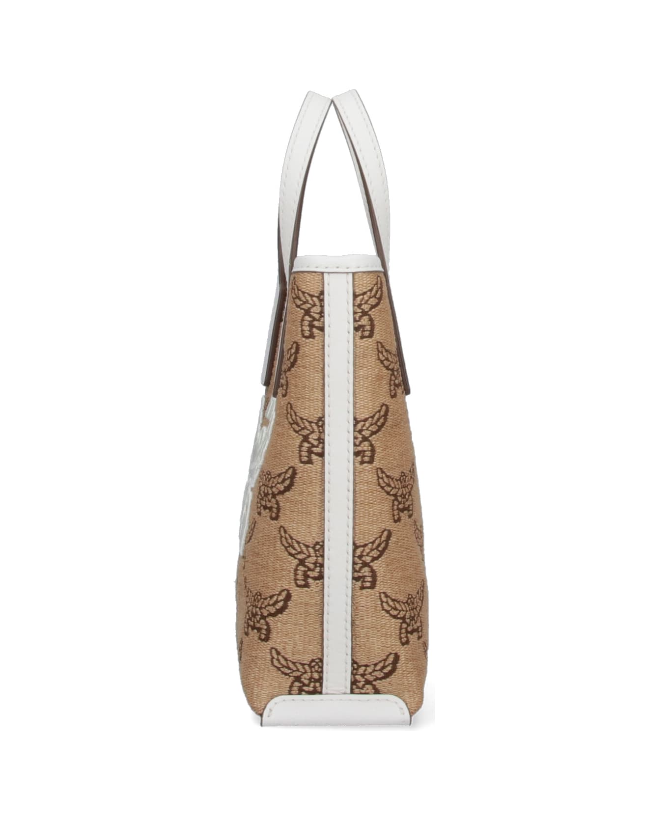 MCM Logo Tote Bag - Beige