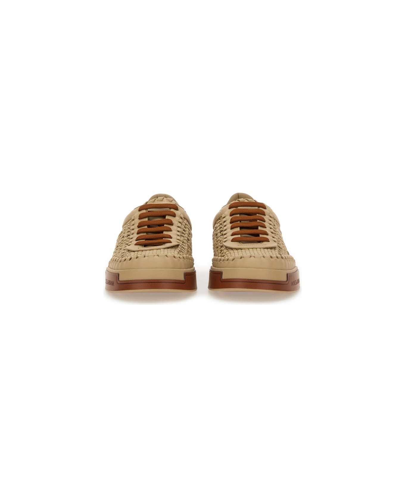Dolce & Gabbana Woven Portofino Sneaker - BEIGE