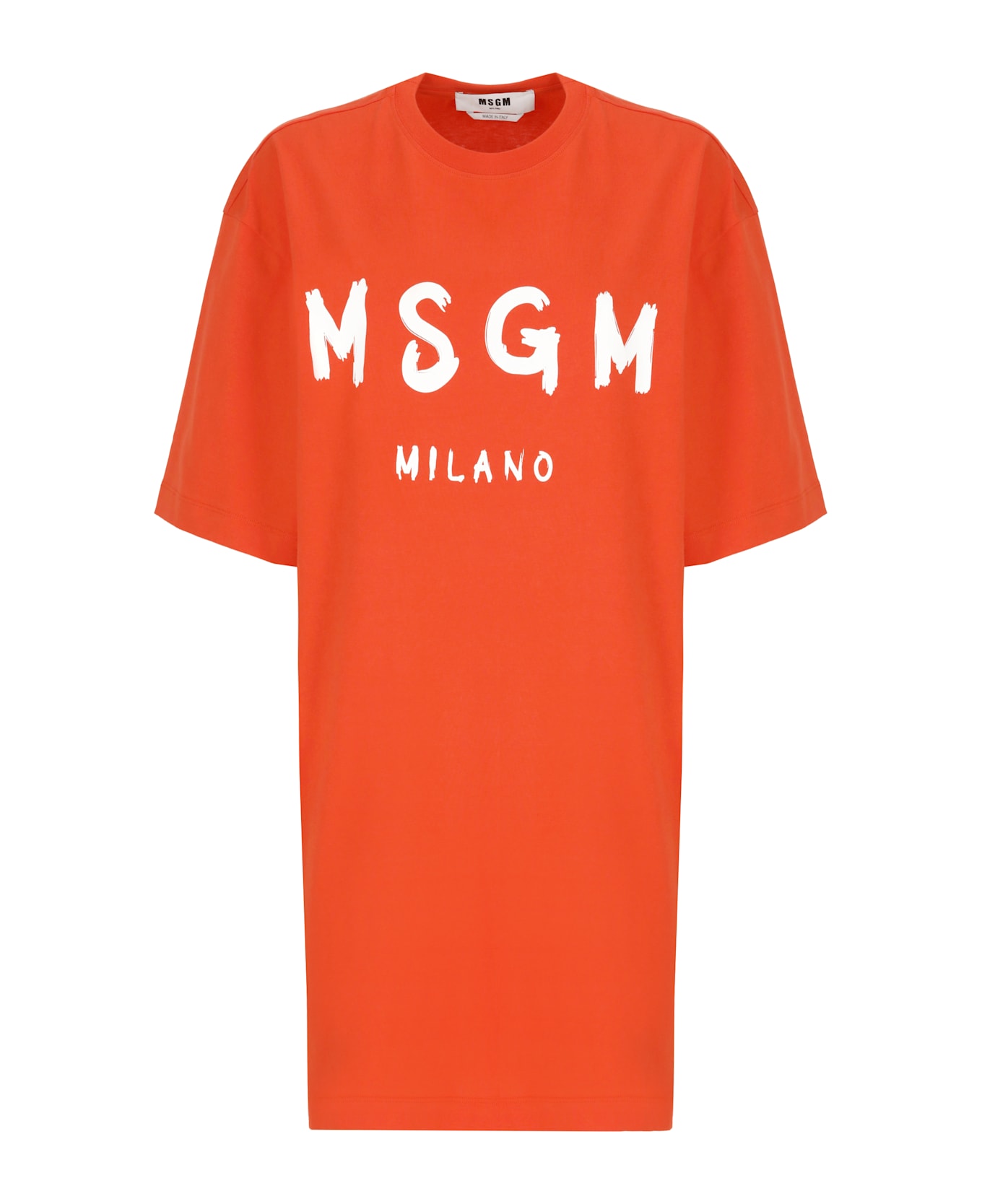 MSGM Dress With Logo - Orange