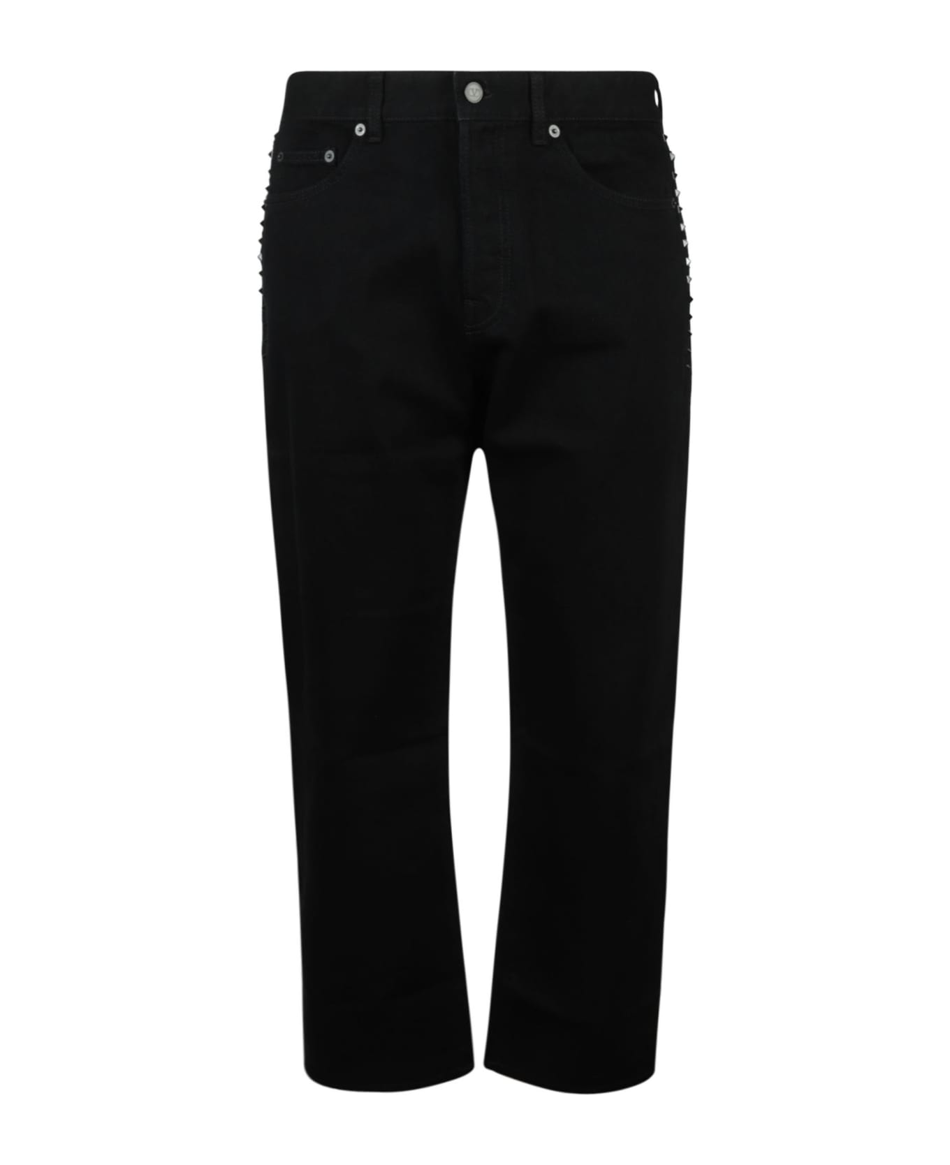 Valentino Side Studded 5 Pockets Jeans - Black ボトムス