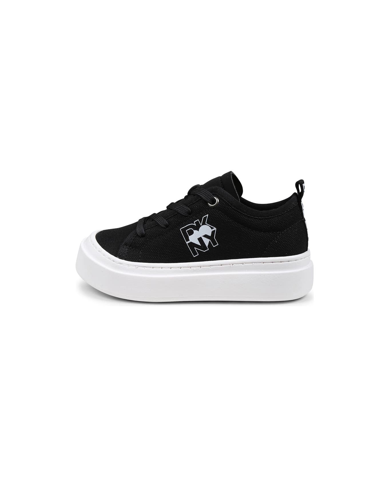 DKNY Black Sneakers For Girl With Logo - Black