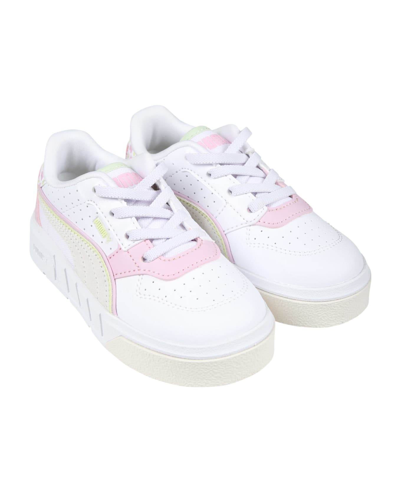 Puma Cali White Low Sneakers For Girl - White