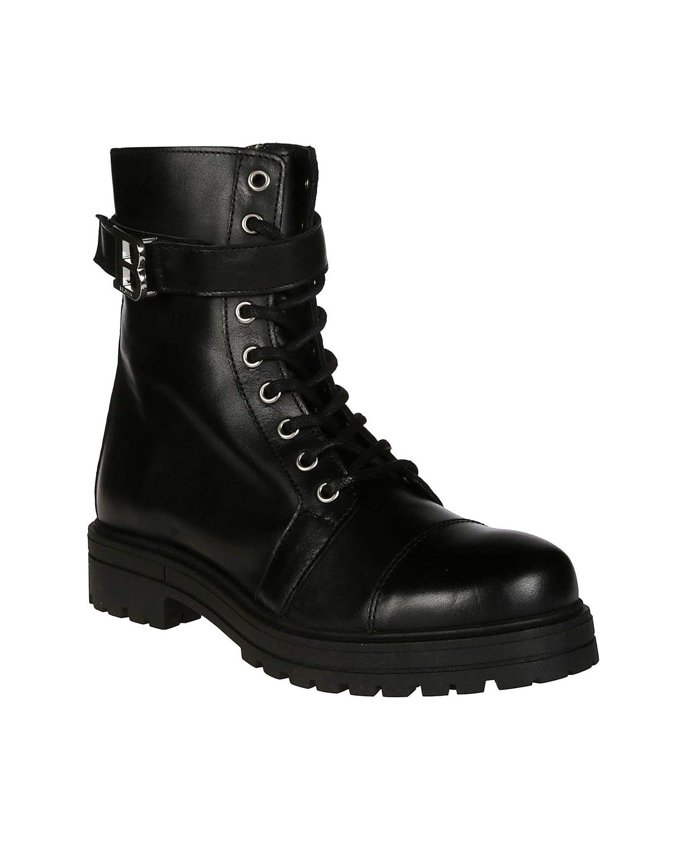 Balmain Logo-plaque Round Toe Boots - Nero