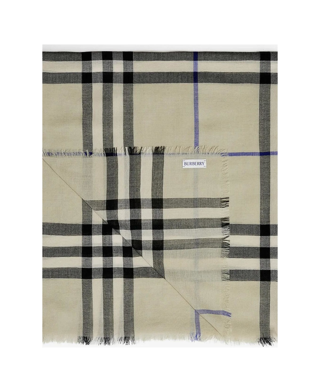 Burberry Checked Scarf - NEUTRALS スカーフ＆ストール