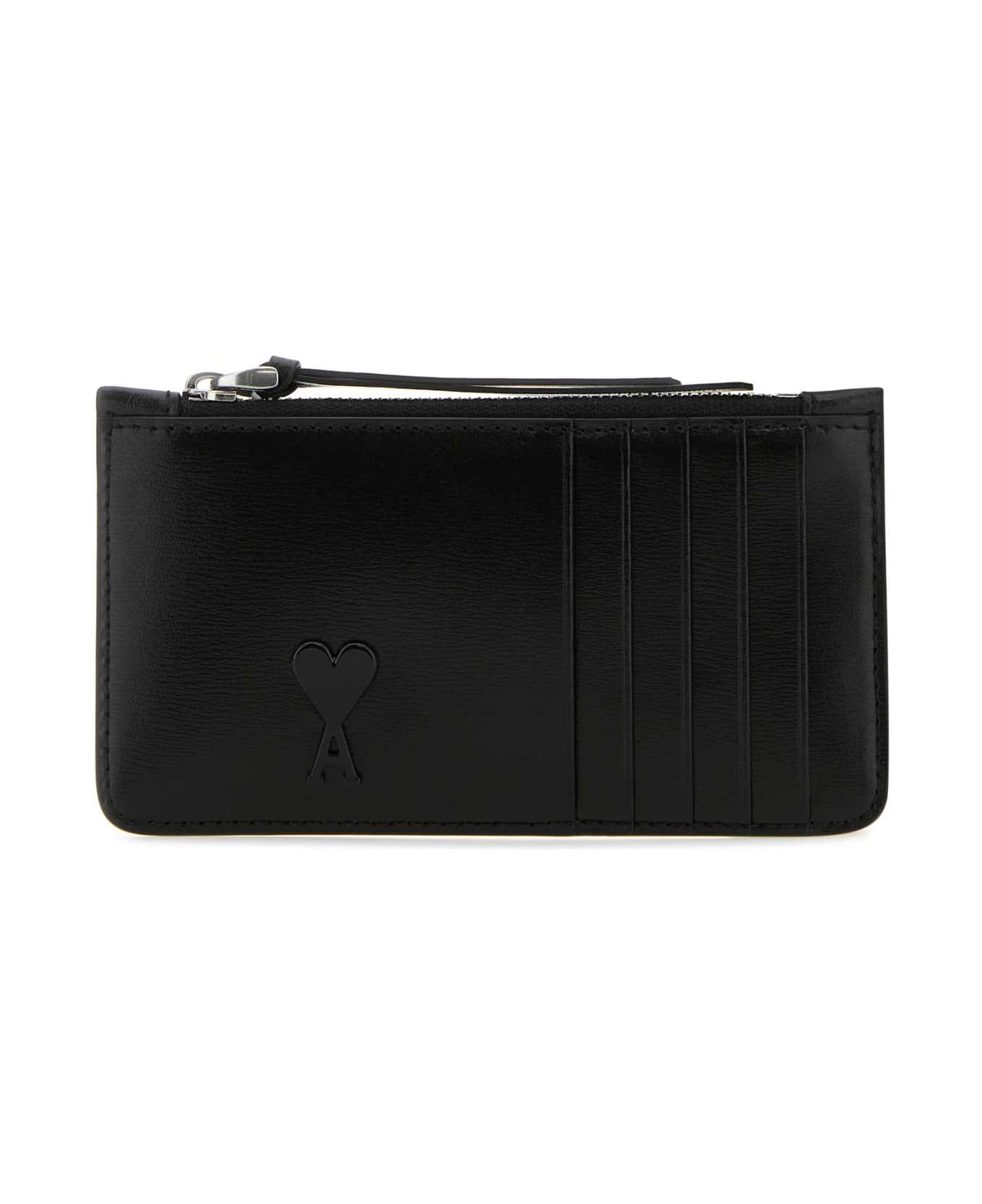 Ami Alexandre Mattiussi Black Leather Card Holder - BLACK