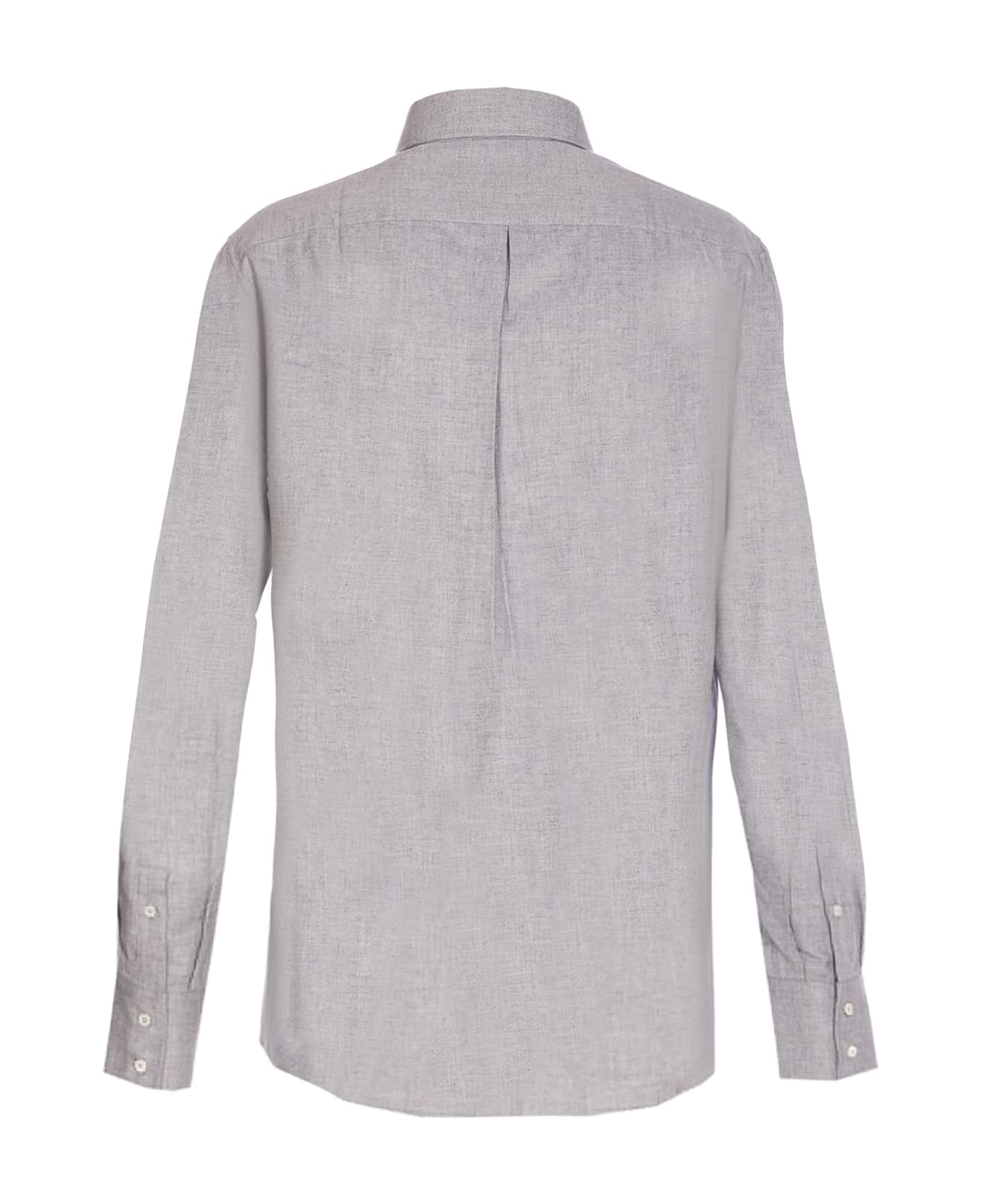 Brunello Cucinelli Cotton Blend Slim Fit Shirt - Grey