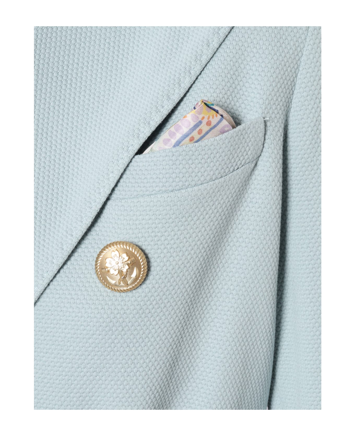 Circolo 1901 Double-breasted Oxford Blazer - LIGHT BLUE