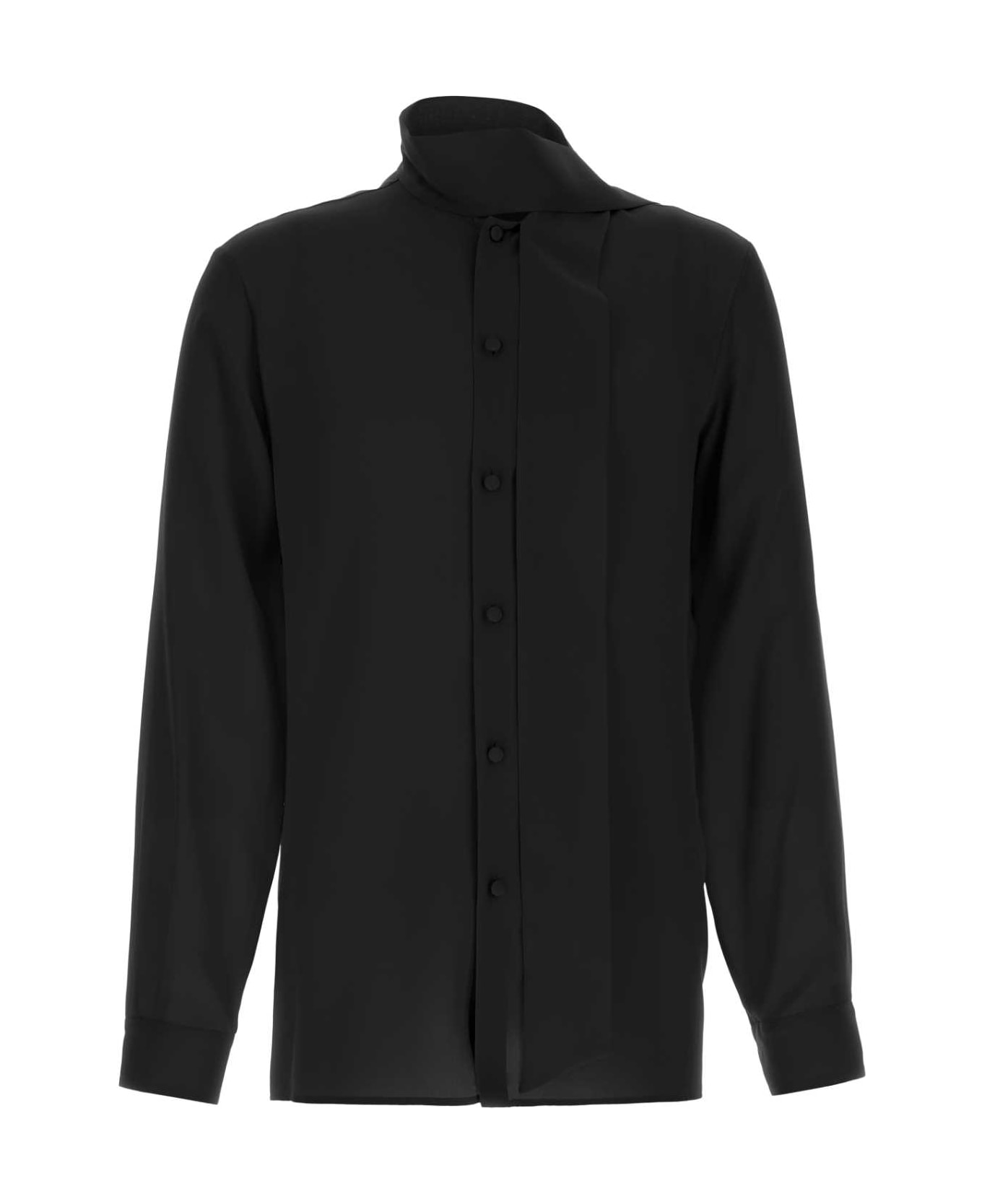 Valentino Garavani Black Crepe Shirt - NERO