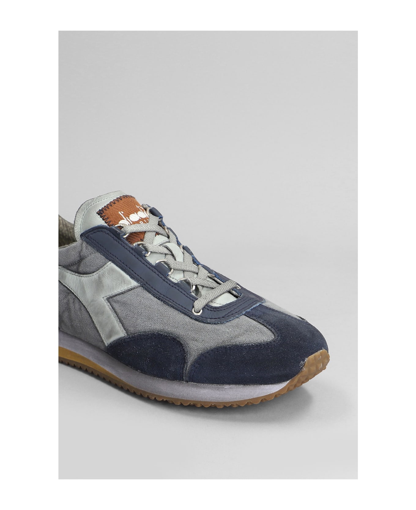 Diadora Equipe H Sneakers In Blue Suede And Fabric - blue