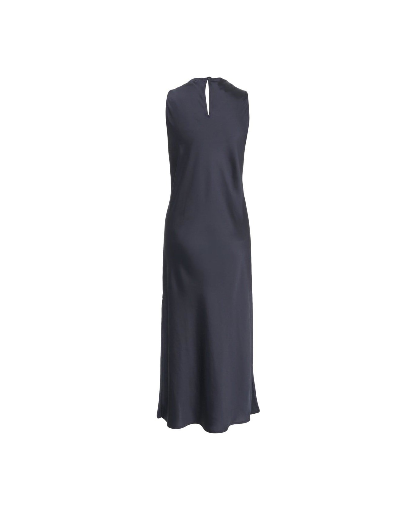 Herno Satin Sleeveless Midi Dress - Blu
