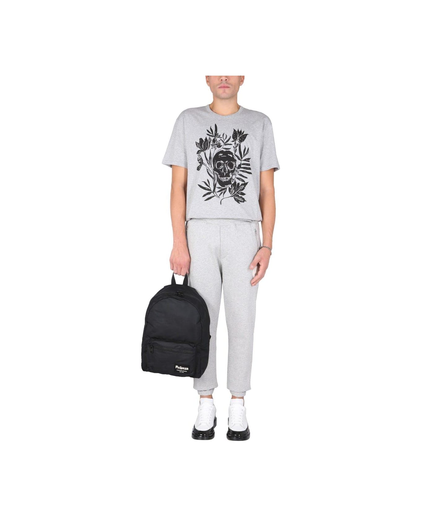 Alexander McQueen Skull Printed Crewneck T-shirt - Grey