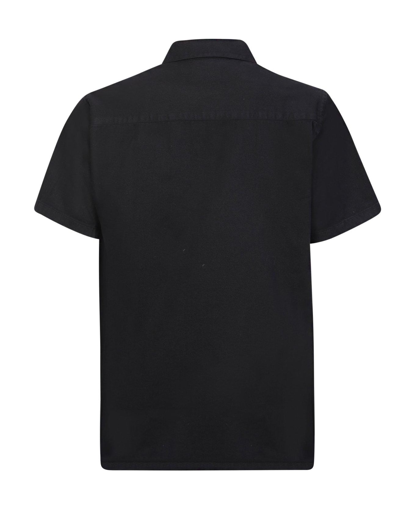 Aries No Problemo Embroidered Button-up Shirt - Black