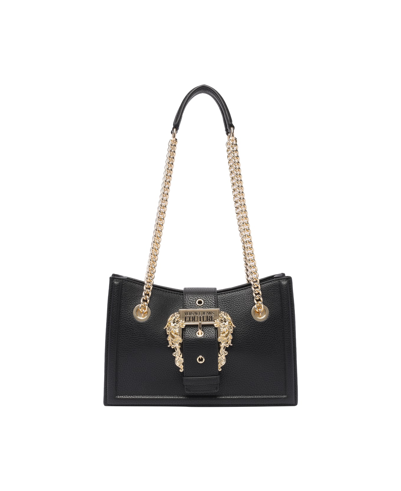 Versace Jeans Couture Embossed Buckle Bag - Black トートバッグ