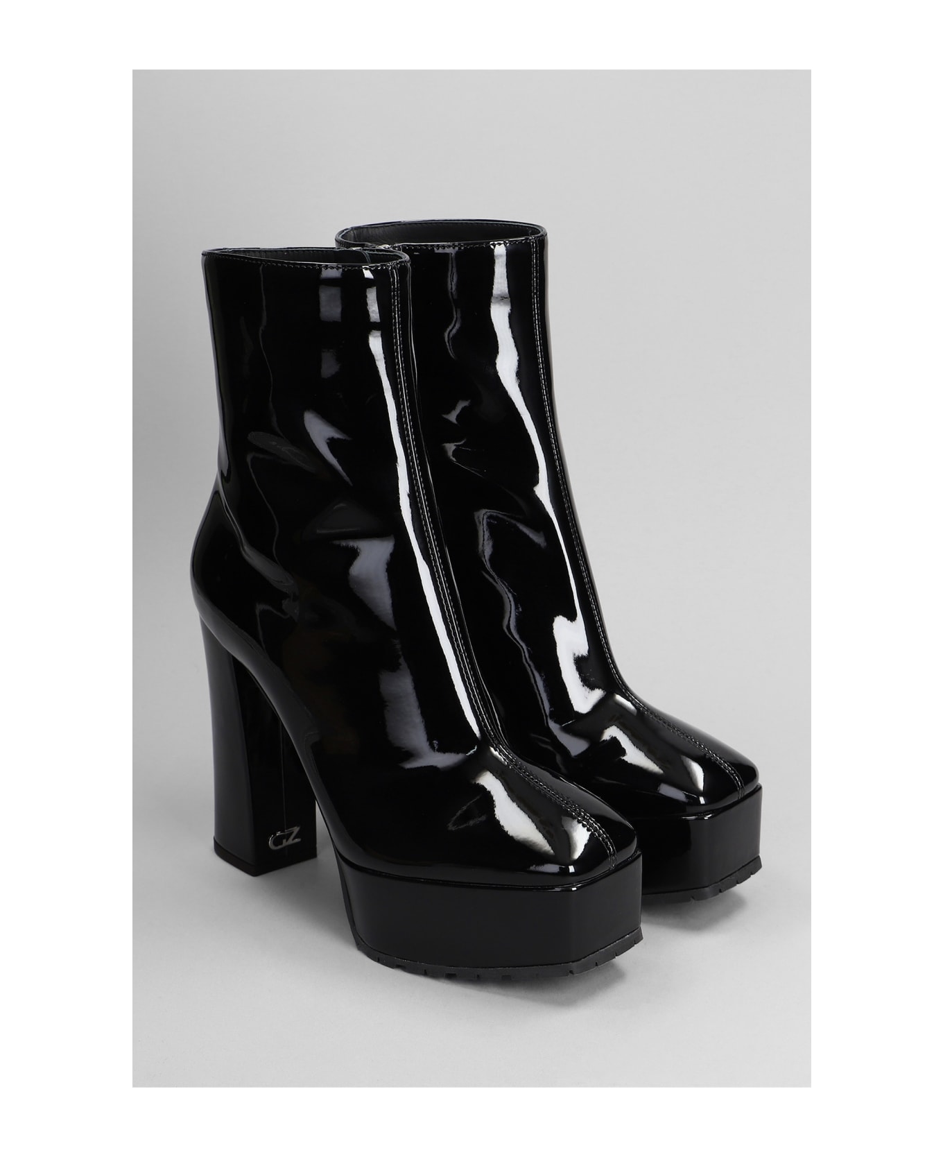 Giuseppe Zanotti Morgana High Heels Ankle Boots In Black Patent Leather - black ブーツ