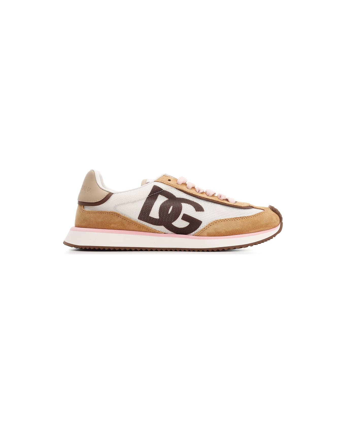 Dolce & Gabbana 'dg Cushion' Mesh Sneakers - WHITE/NEUTRALS