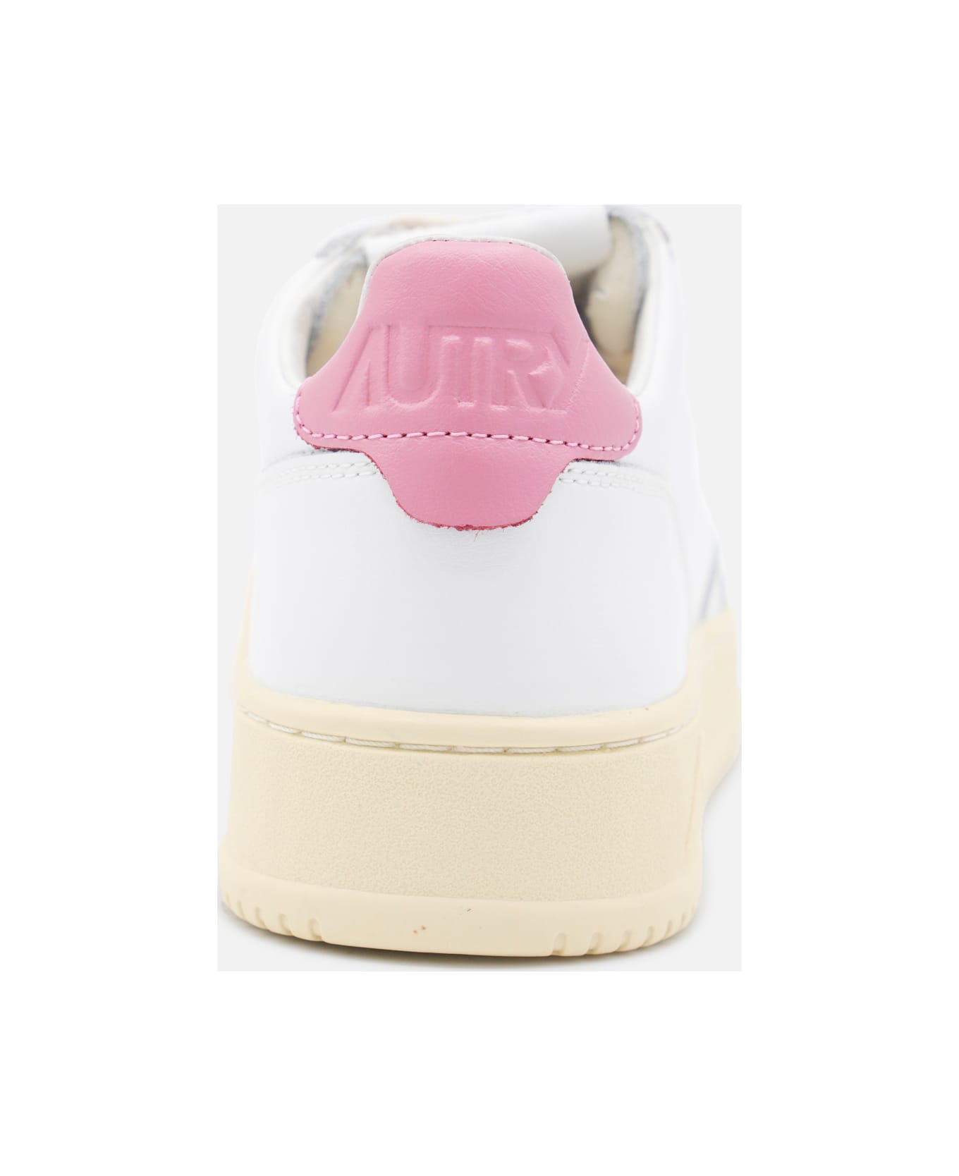 Autry White And Pink Leather Medalist Low Sneakers - WHITE/POLIGNAC