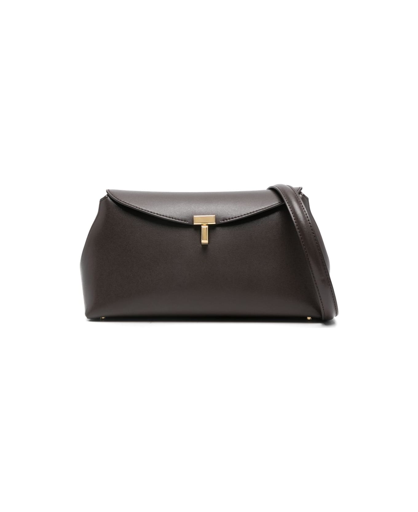Totême T-lock Leather Clutch - Brown