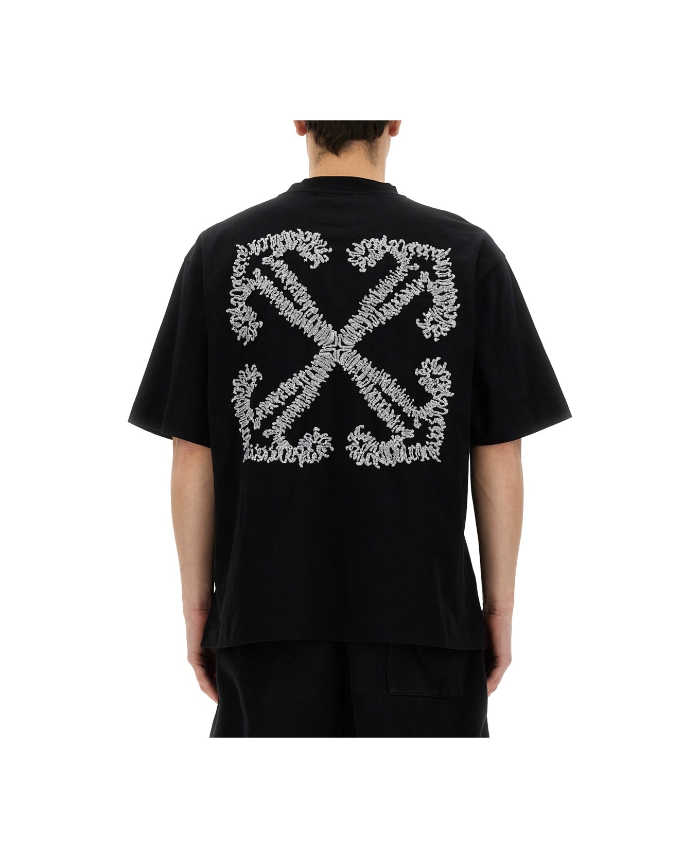 Off-White T-shirt With Logo - BLACK