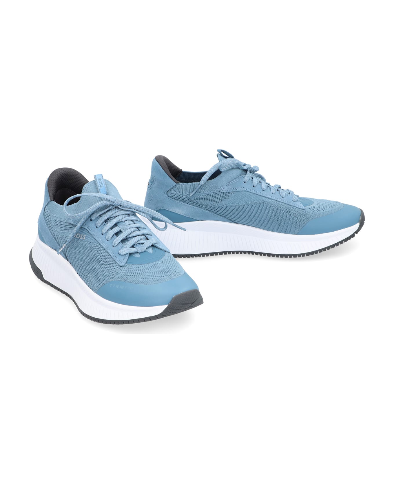 Hugo Boss Sock Fabric Low-top Sneakers - Light Blue