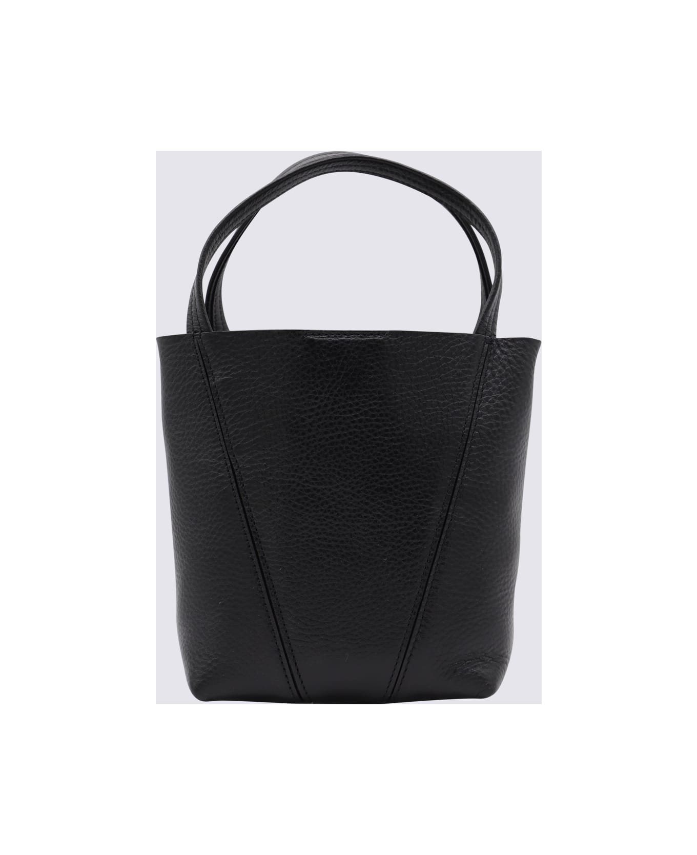 Chloé Black Leather Spin Tote - Black