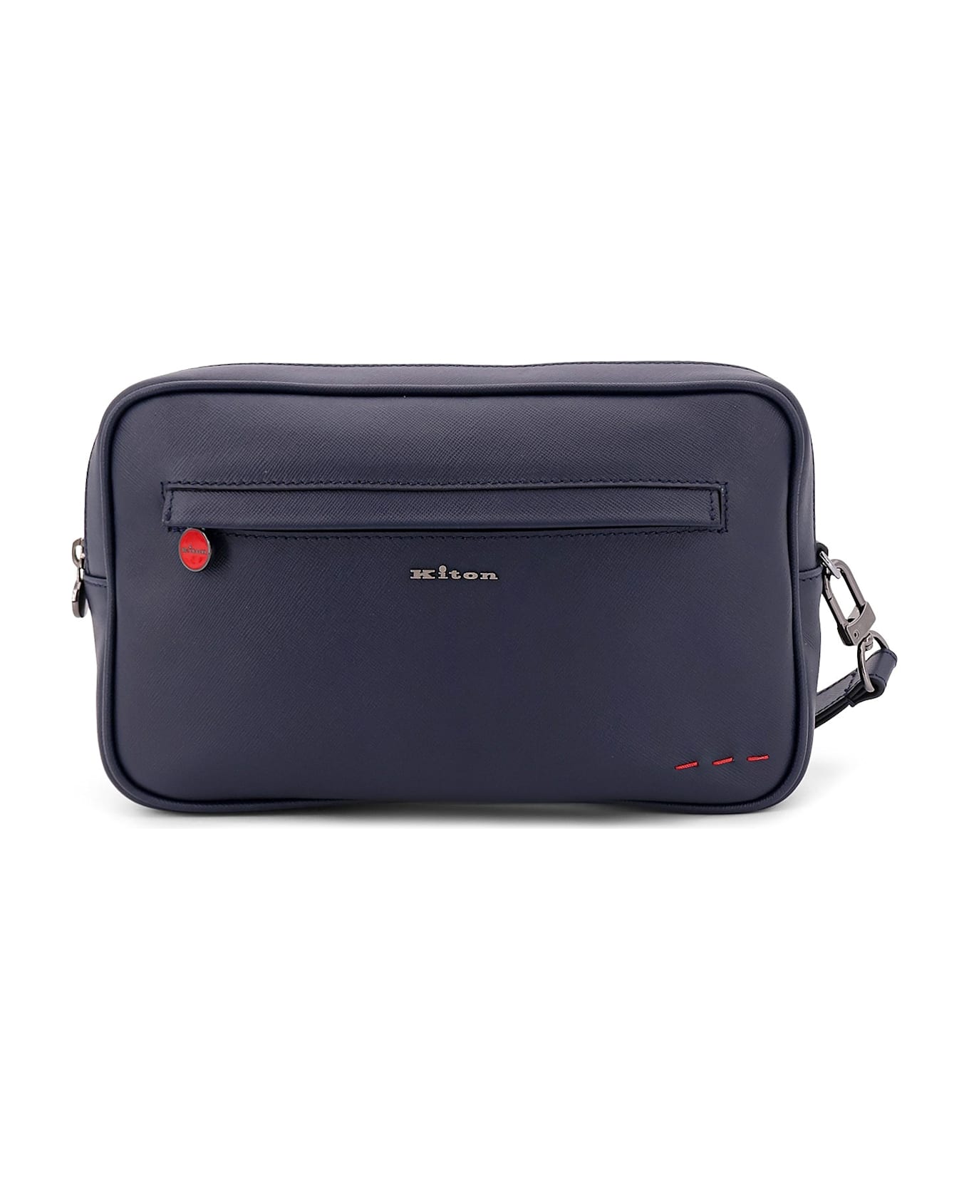 Kiton Leather Clutch - Blue