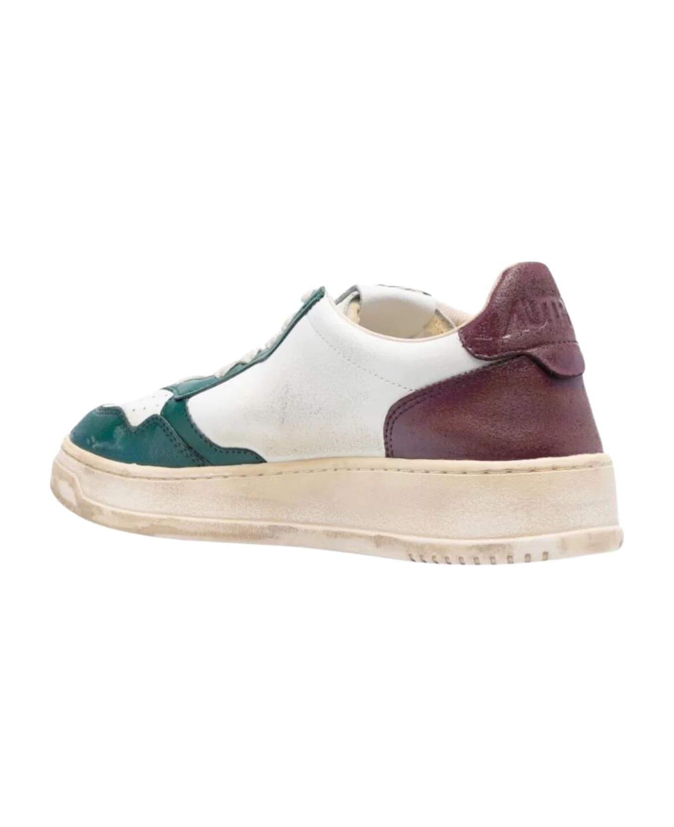 Autry Sup Vint Low Wom Sneakers - White Bordeaux Green スニーカー