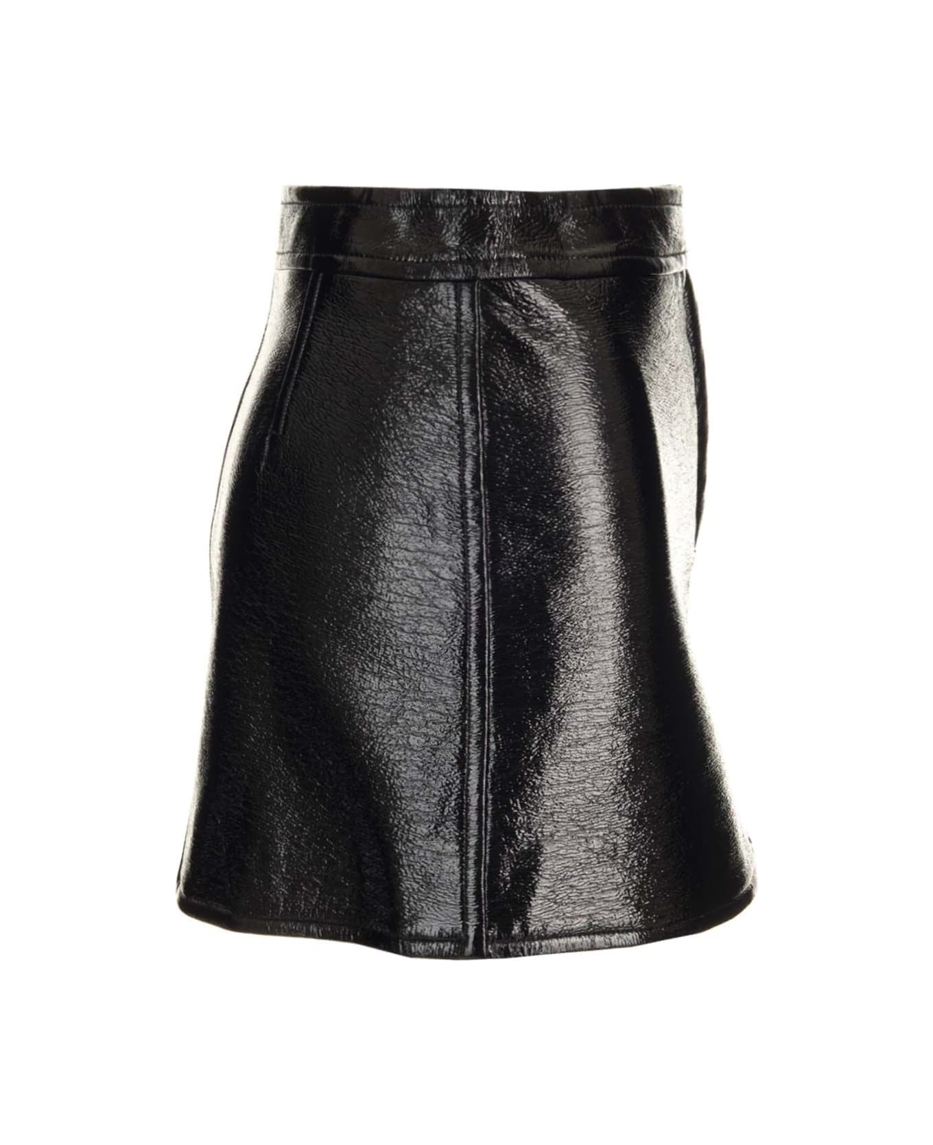 Courrèges Vinyl Mini Skirt - Black