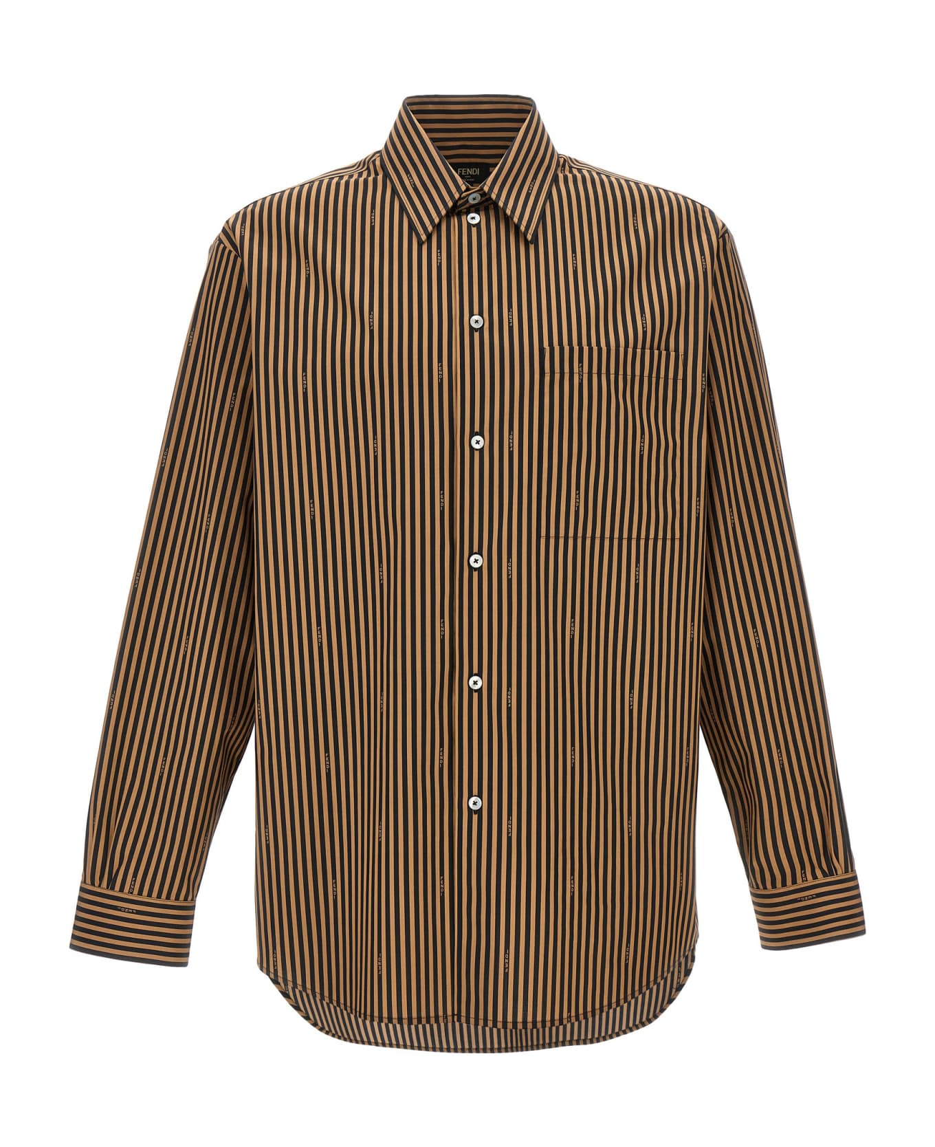 Fendi Pequin Stripes Shirt - Brown